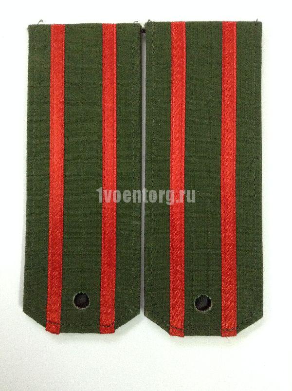 Артикул: 2000000198651 Погоны оливковые с 2 вышитыми красными просветами (на офисный костюм), rip-stop