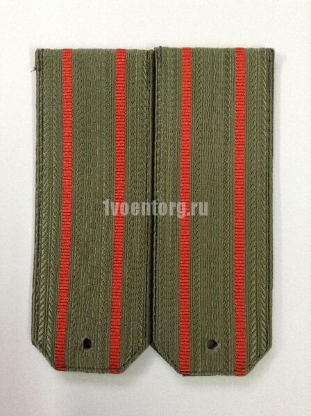 Артикул: 2000000138473 Погоны светло-оливковые 2 красных просвета (на рубашку) галунные