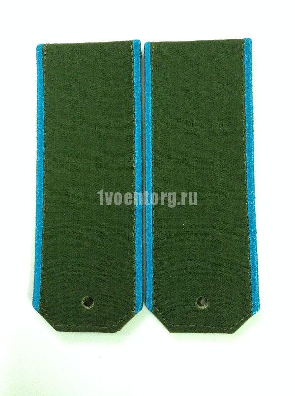Артикул: 2000000225135 Погоны оливковые с вышитым голубым кантом (на офисный костюм) на пластике, rip-stop