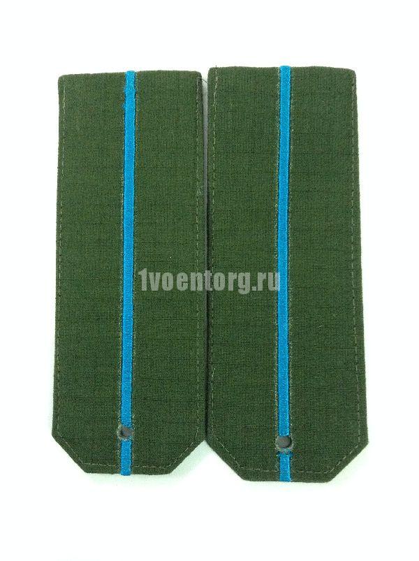 Артикул: 2000000190242 Погоны оливковые с 1 вышитым голубым просветом (на офисный костюм), rip-stop